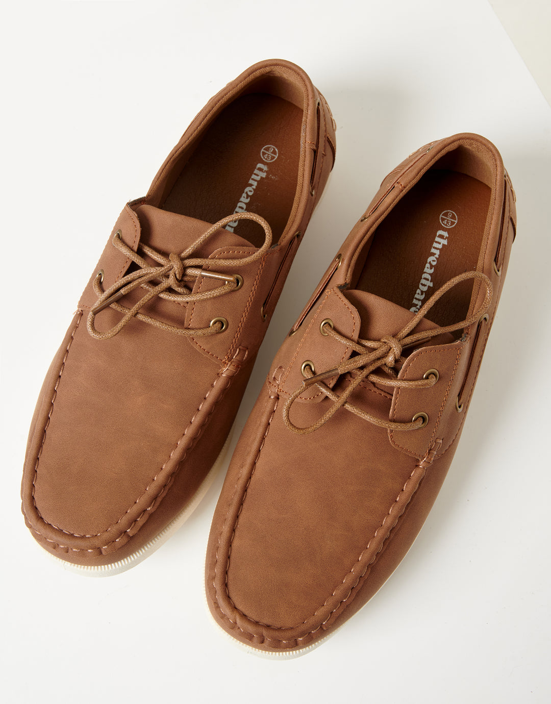 Tan Brown Faux Suede Boat Shoes