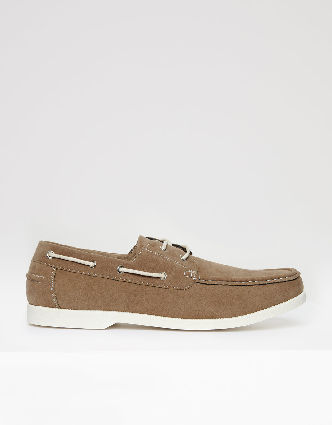 Stone Faux Suede Boat Shoes