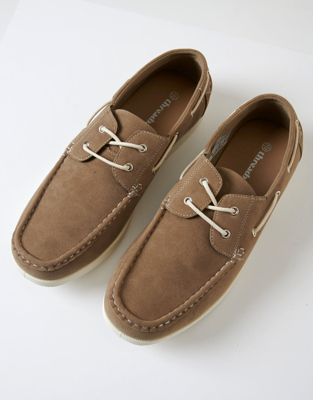 Stone Faux Suede Boat Shoes