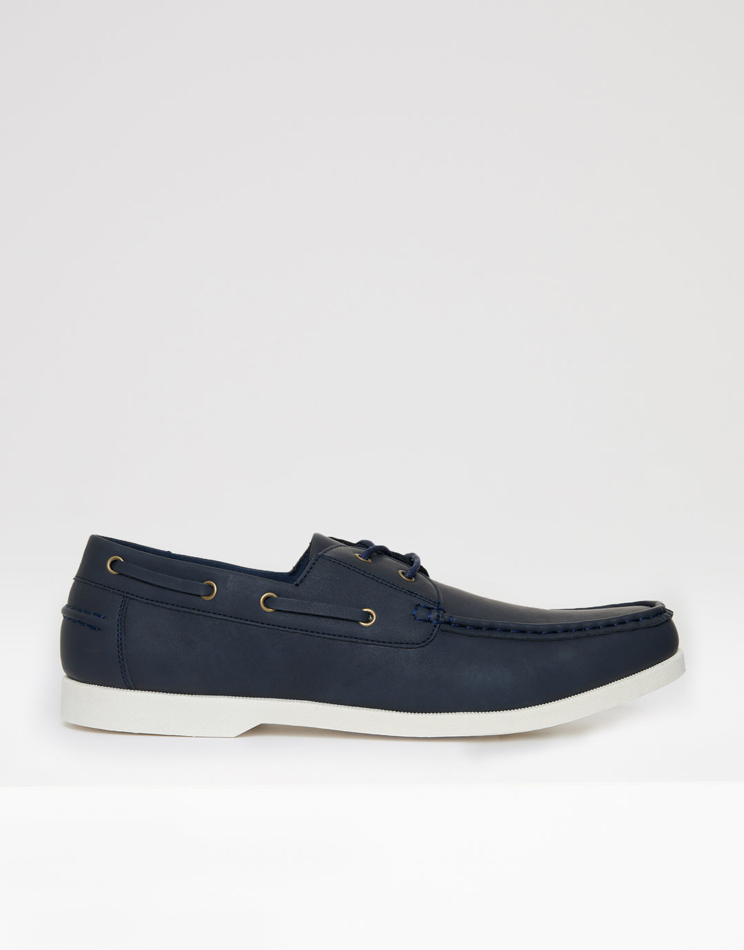 Faux Suede Boat Shoes in Navy