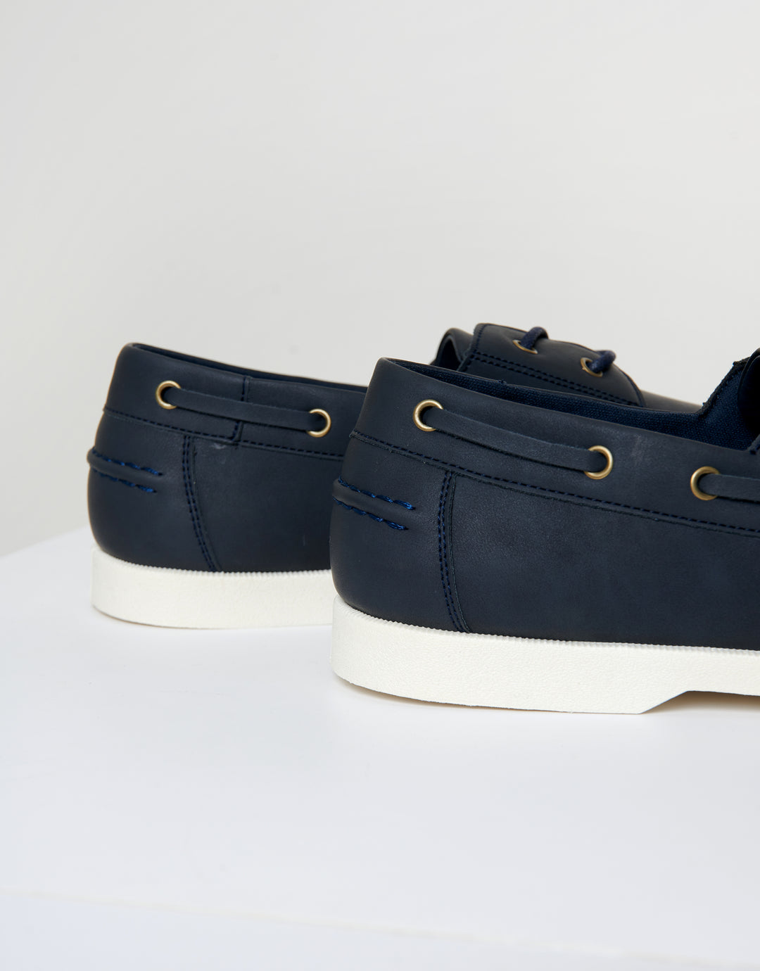 Faux Suede Boat Shoes in Navy