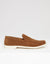 Tan Brown Faux Suede Slip On Loafers