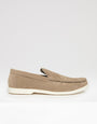 Stone Faux Suede Slip On Loafers