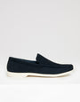 Navy Faux Suede Slip On Loafers