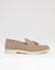 Beige Faux Suede Tassel Loafers