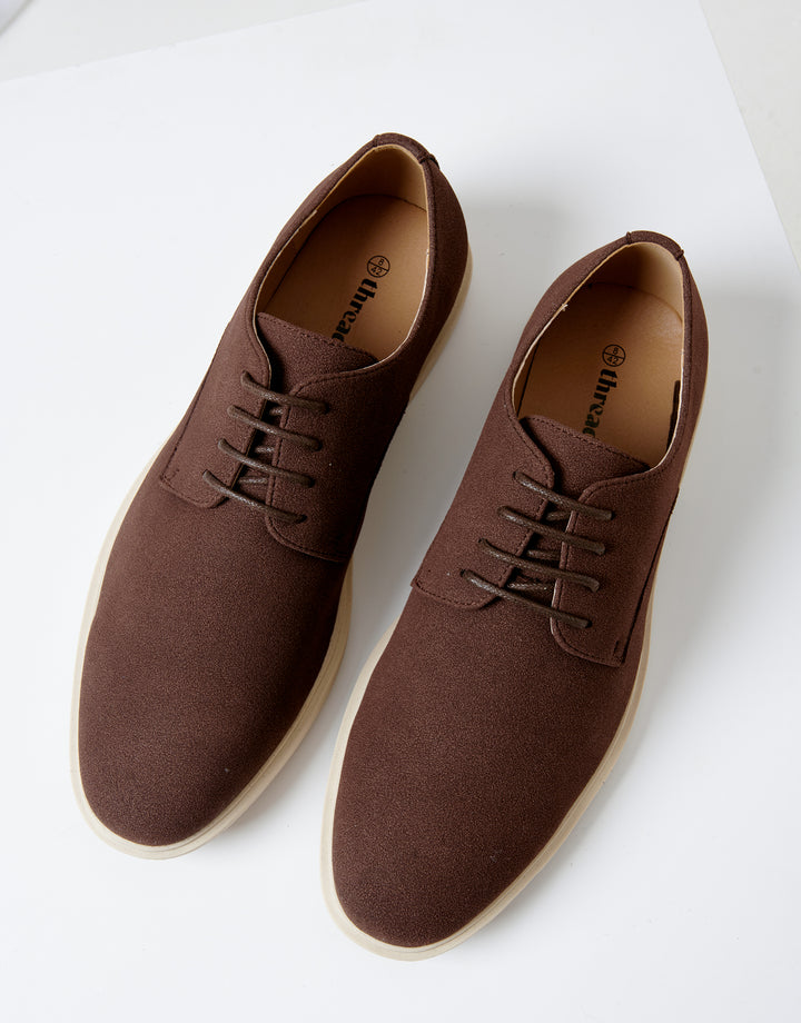 Brown Faux Suede Desert Shoes