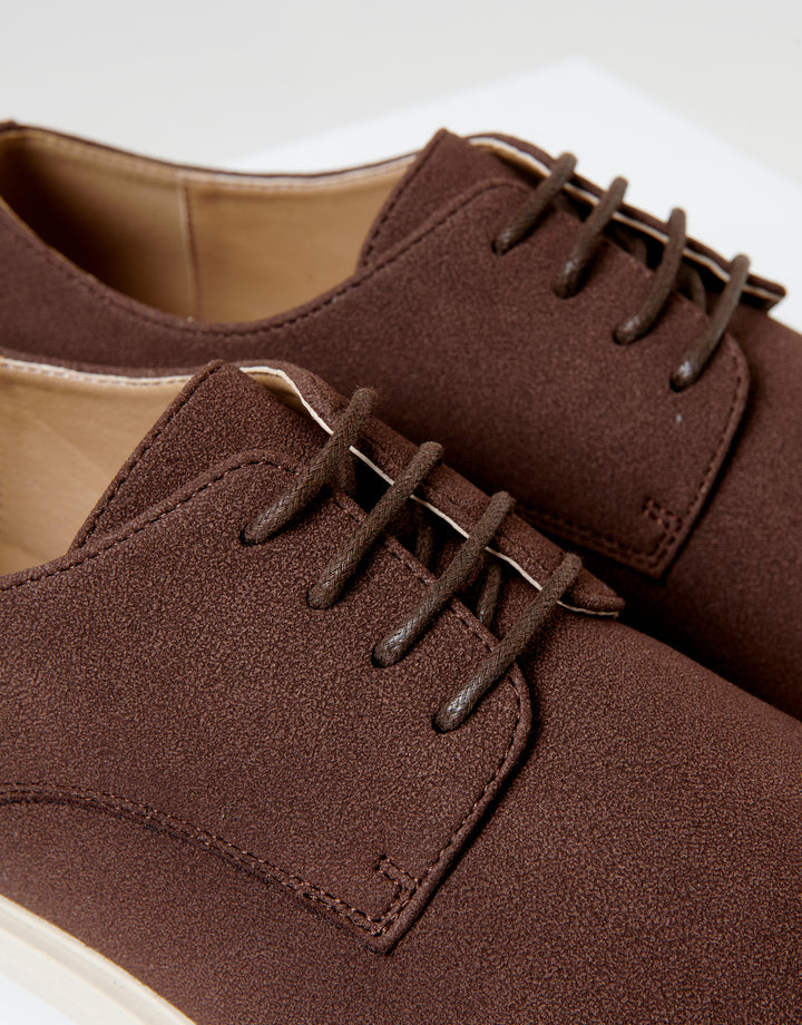 Brown Faux Suede Desert Shoes