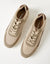 Beige Retro Panelled Court Trainers