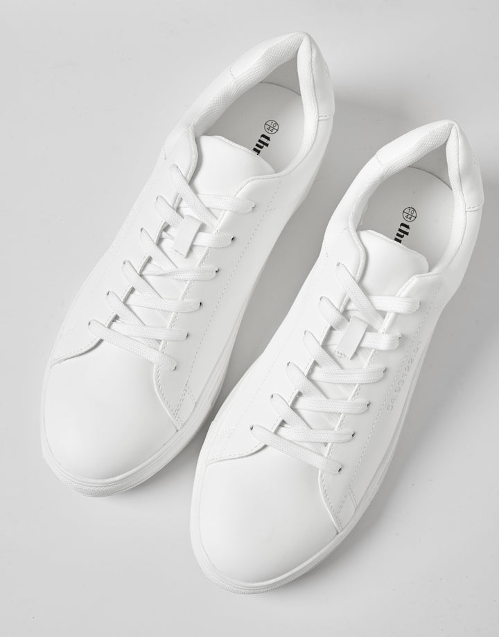 White PU Court Trainers