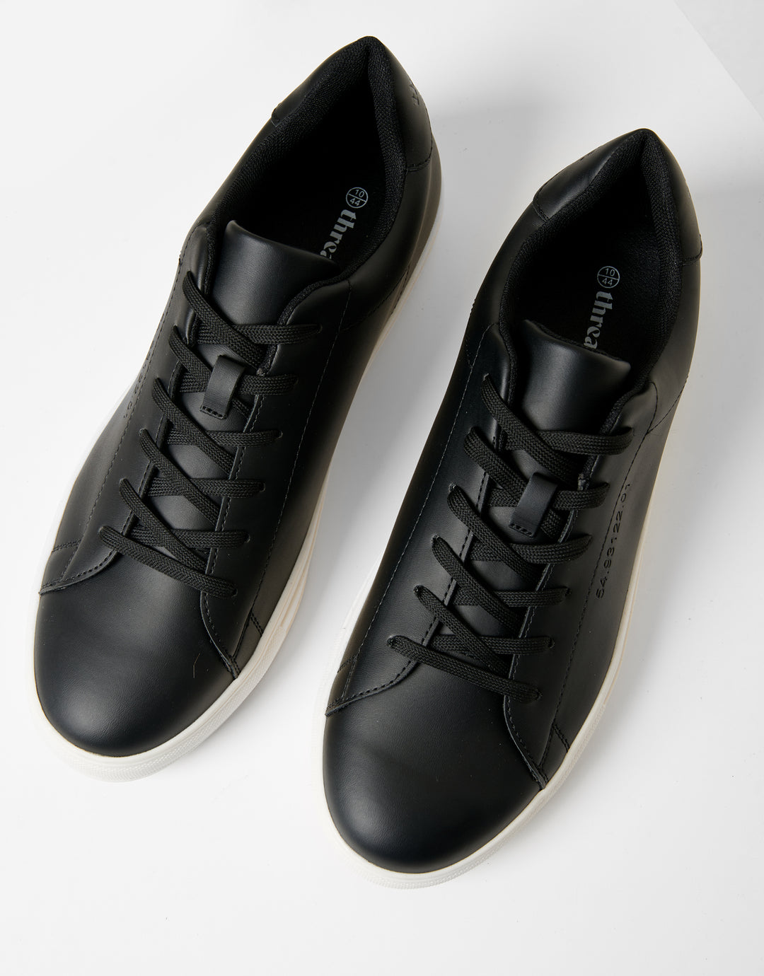 Black PU Court Trainers