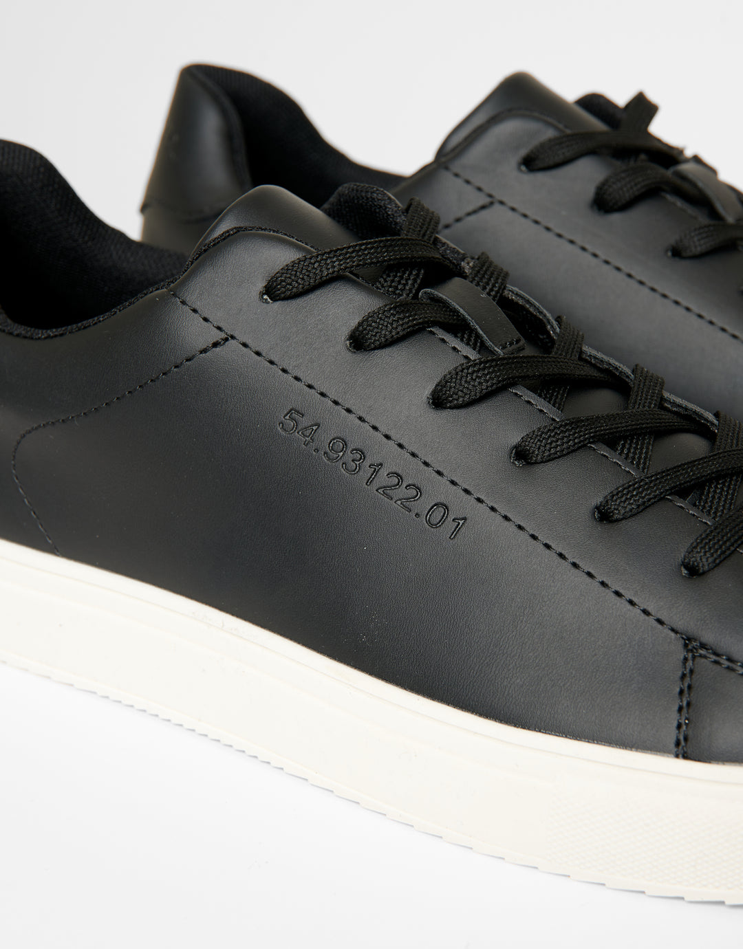 Black PU Court Trainers