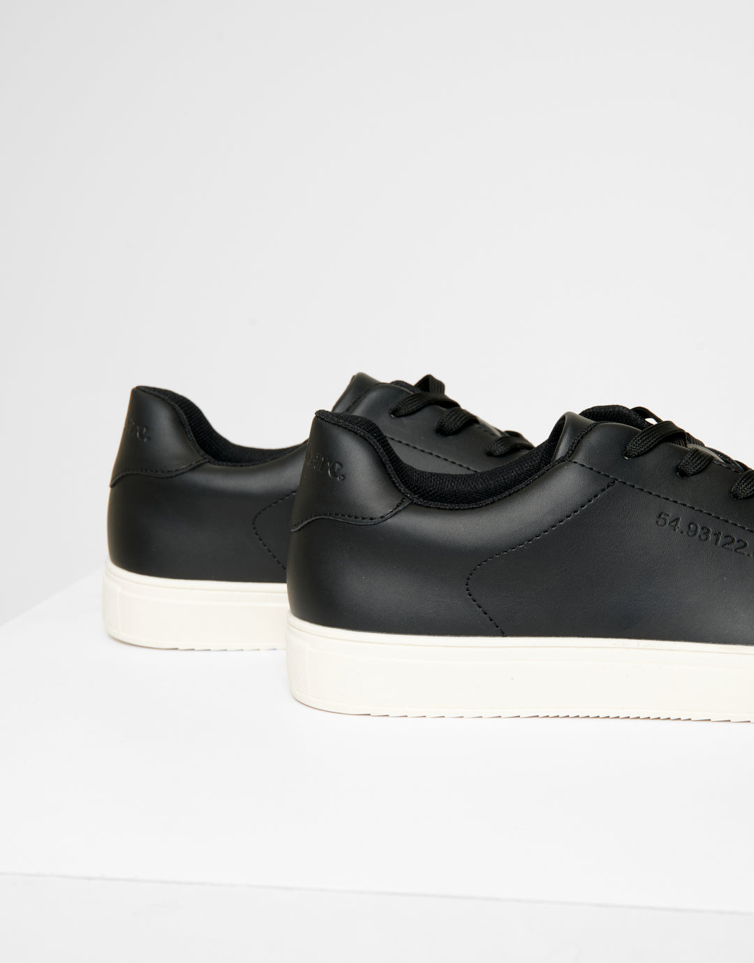 Black PU Court Trainers
