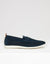 Navy Faux Suede Woven Loafers