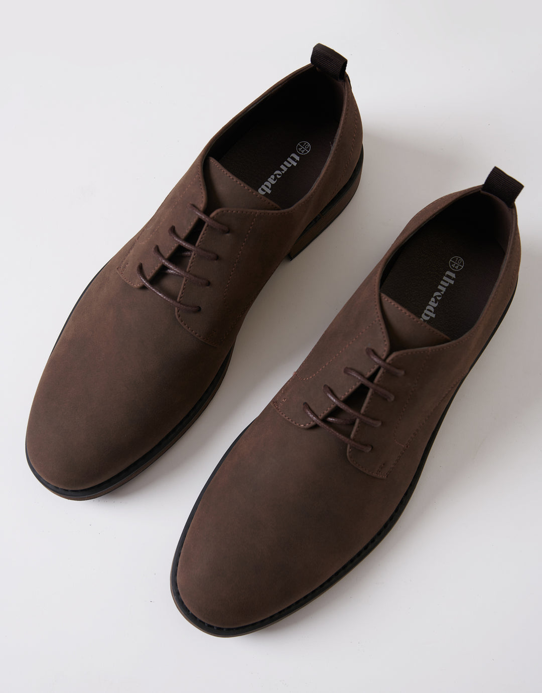 Brown Faux Suede Derby Shoes
