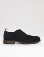 Black Faux Suede Derby Shoes