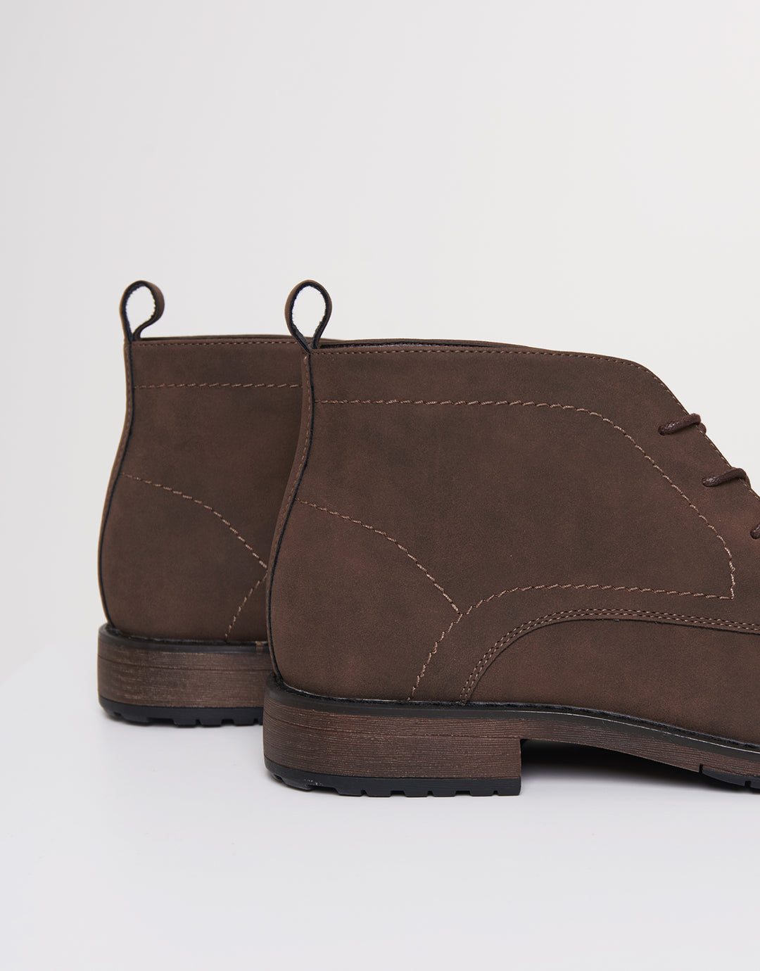 Brown Faux Suede Chukka Boots