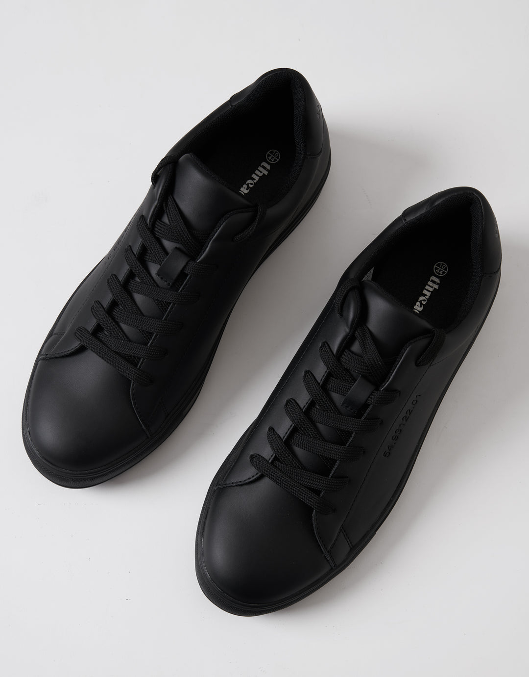Black PU Court Trainers