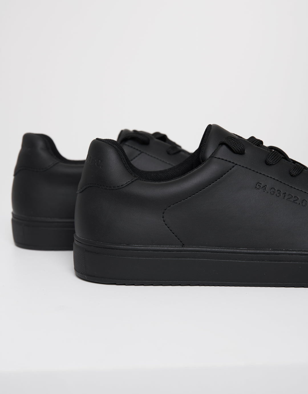 Black PU Court Trainers