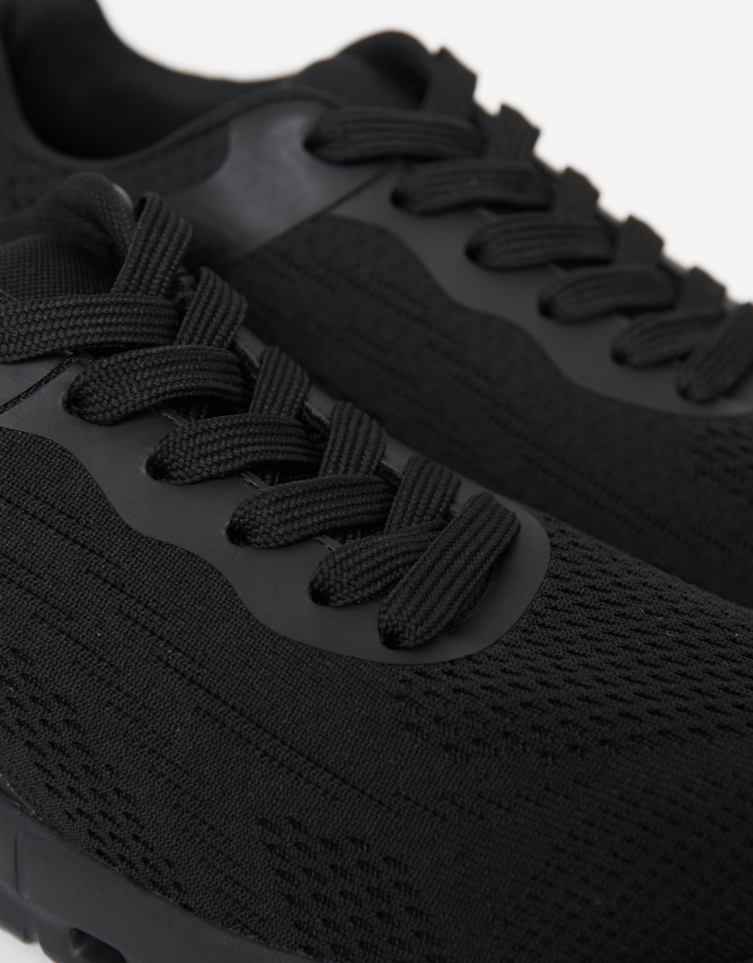 Black Textured Slip On Trainers