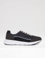 Grey Retro Mixed Material Trainers