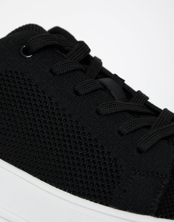 Black Textured Trainers