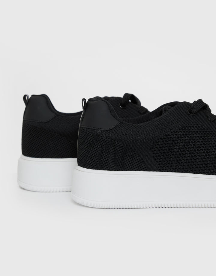 Black Textured Trainers