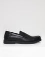 Black Faux Leather Penny Loafers