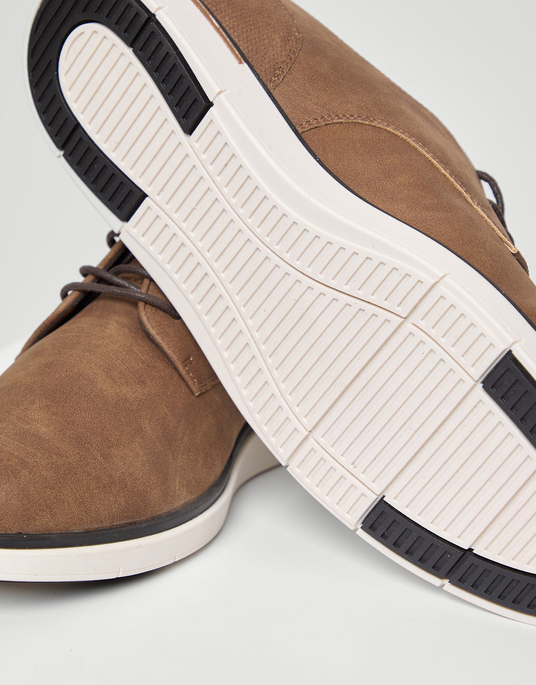 Tan Brown Faux Suede Derby Shoes