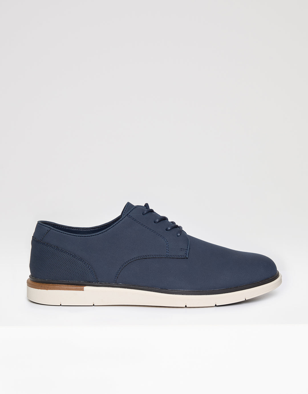 Navy Faux Suede Derby Shoes