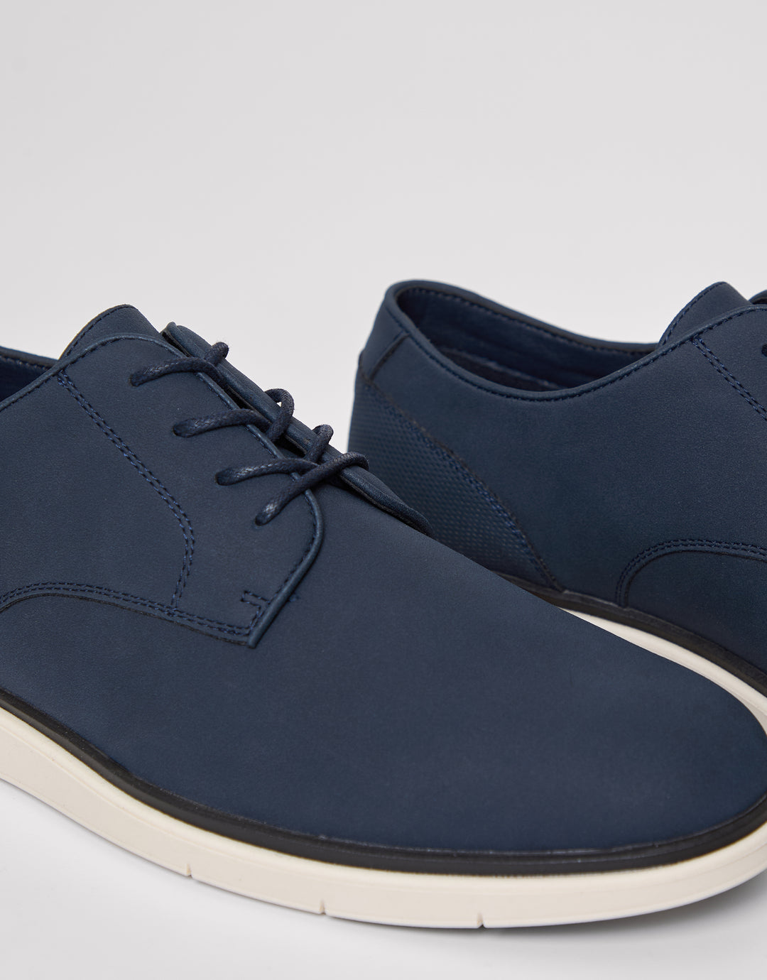 Navy Faux Suede Derby Shoes