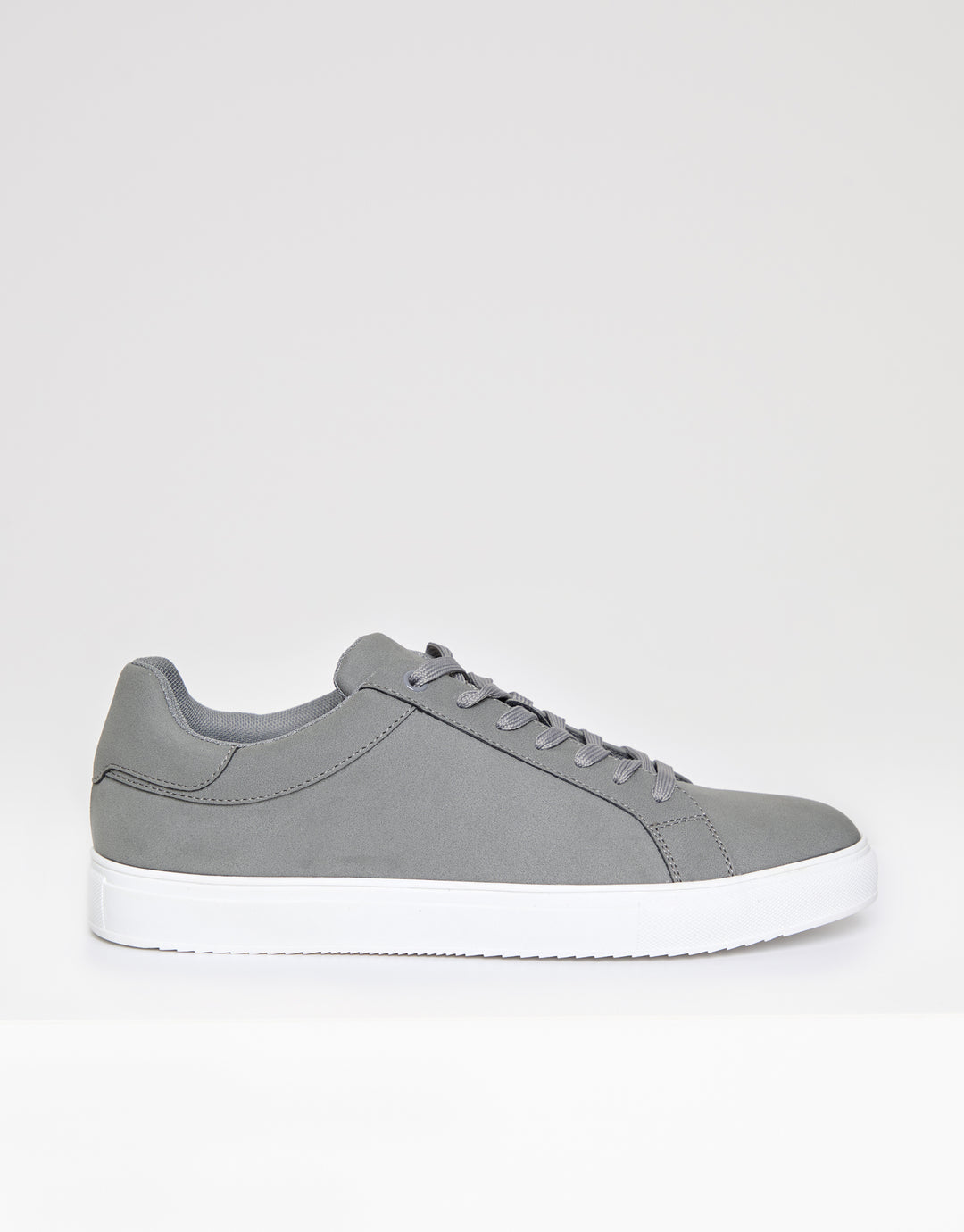 Grey Faux Suede Court Trainers