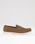 Textured Faux Suede Penny Loafers in Taupe