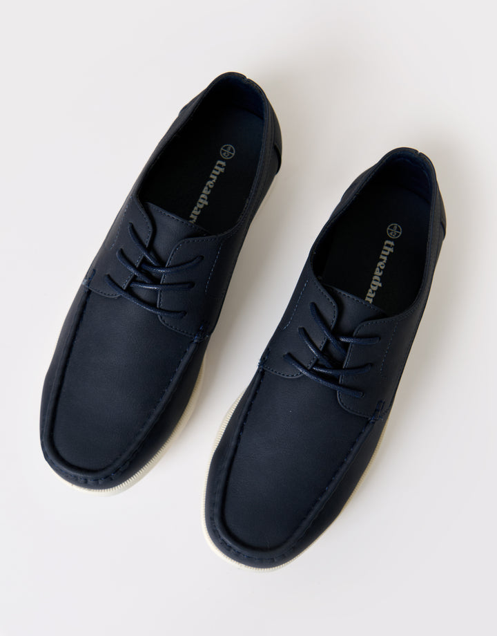 Threadbare Boat Shoes in Navy - Double Side Full View