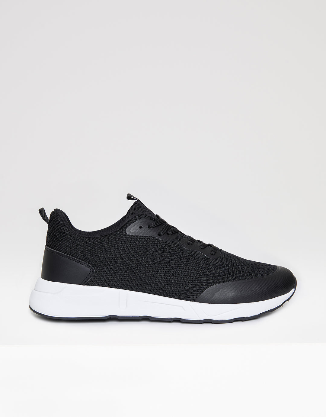 Black & White Textured Slip On Trainers