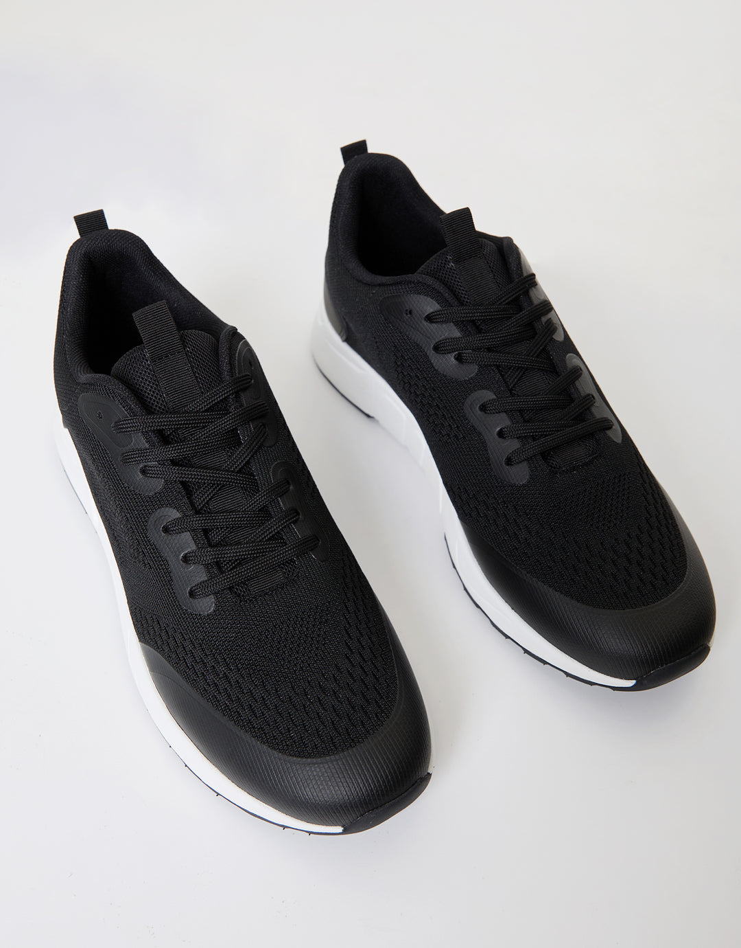 Black & White Textured Slip On Trainers