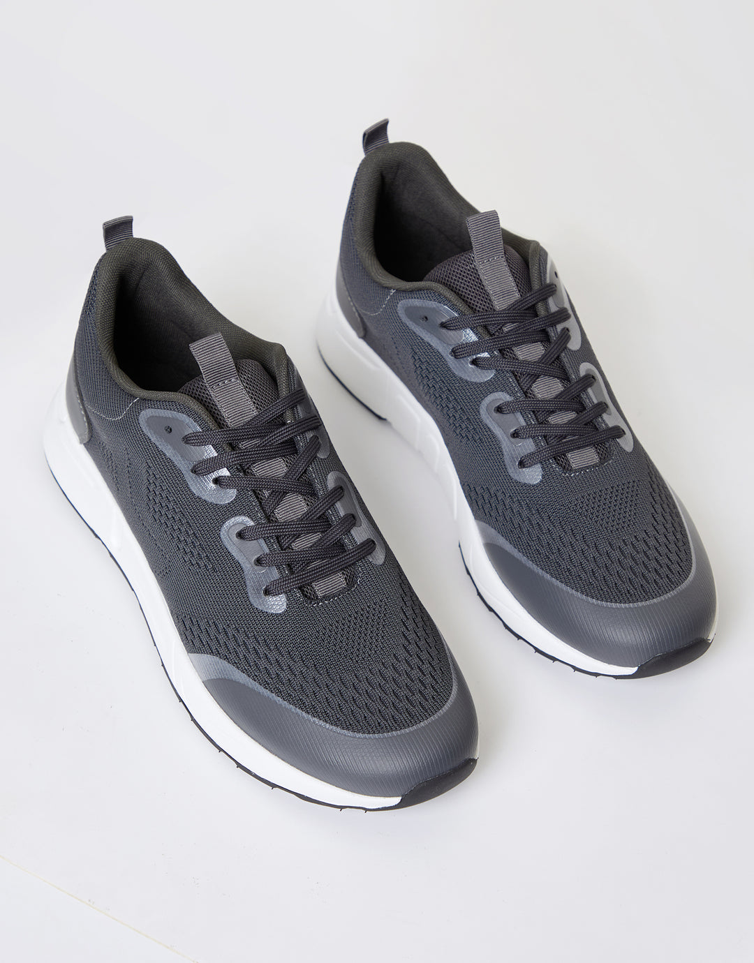 Grey Textured Slip On Trainers