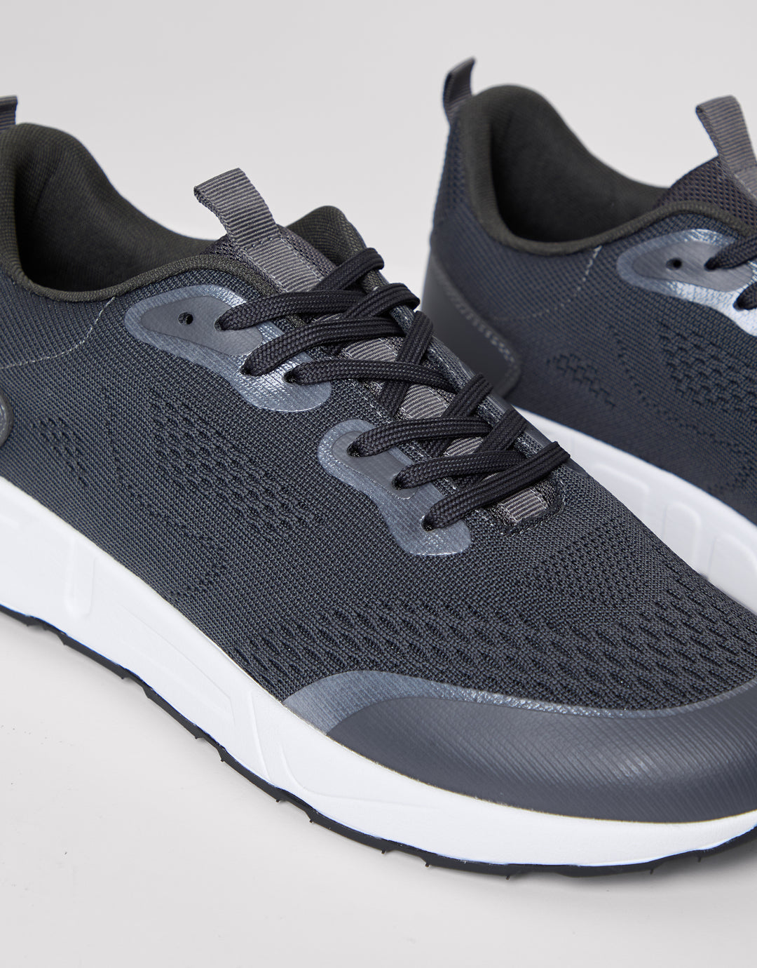 Grey Textured Slip On Trainers