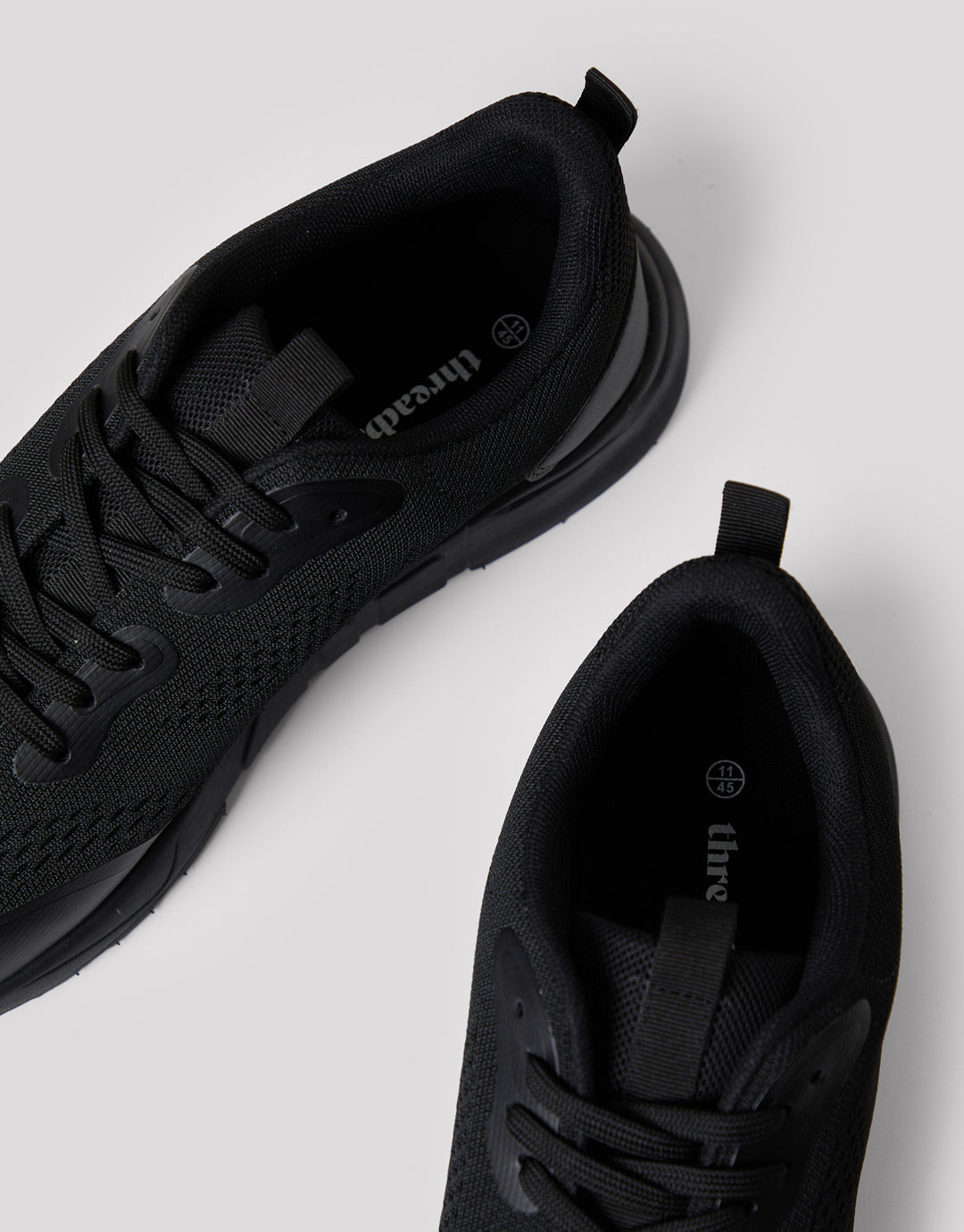 Black Textured Slip On Trainers