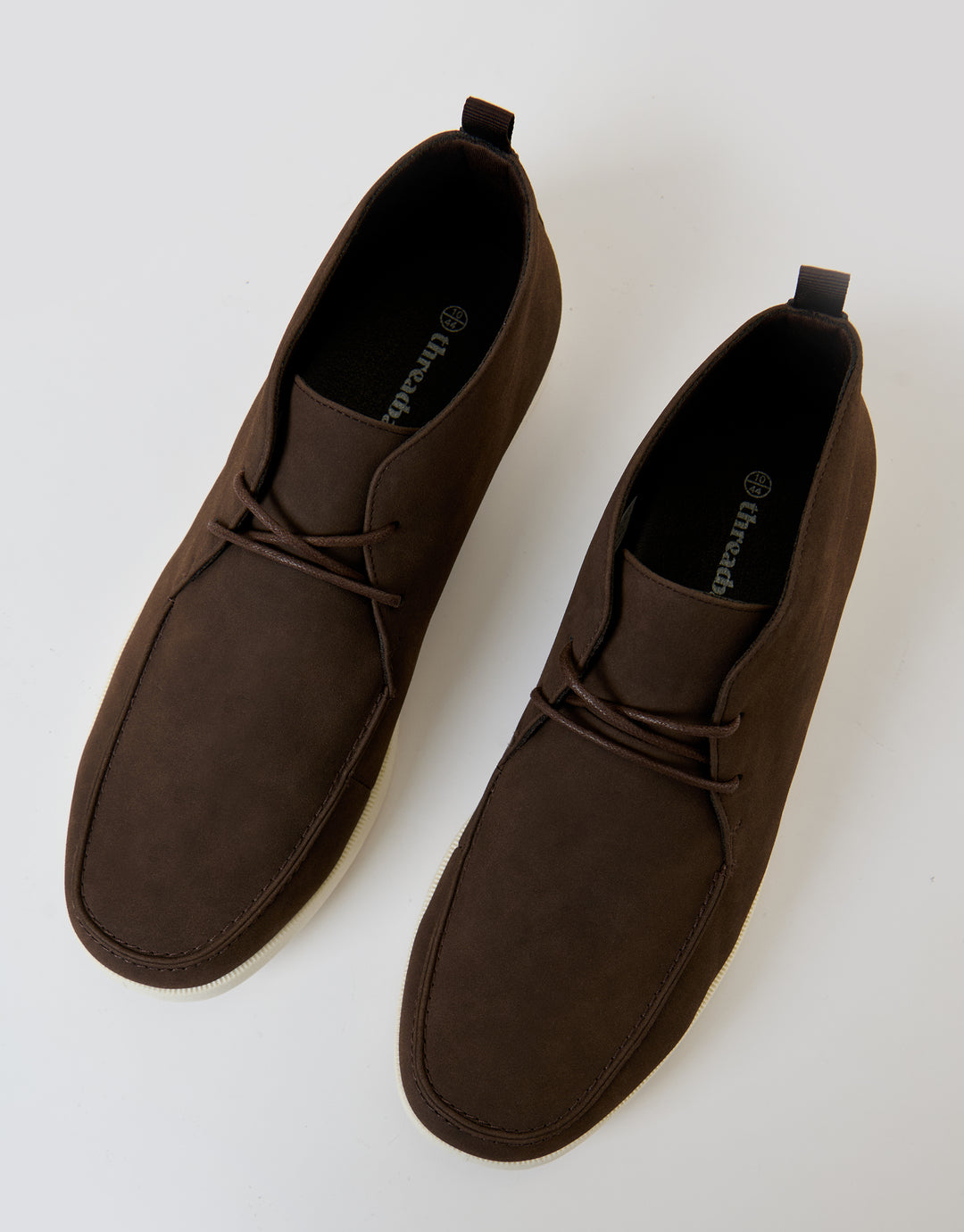 Threadbare Faux Suede Moccasin Boots in Brown - top view