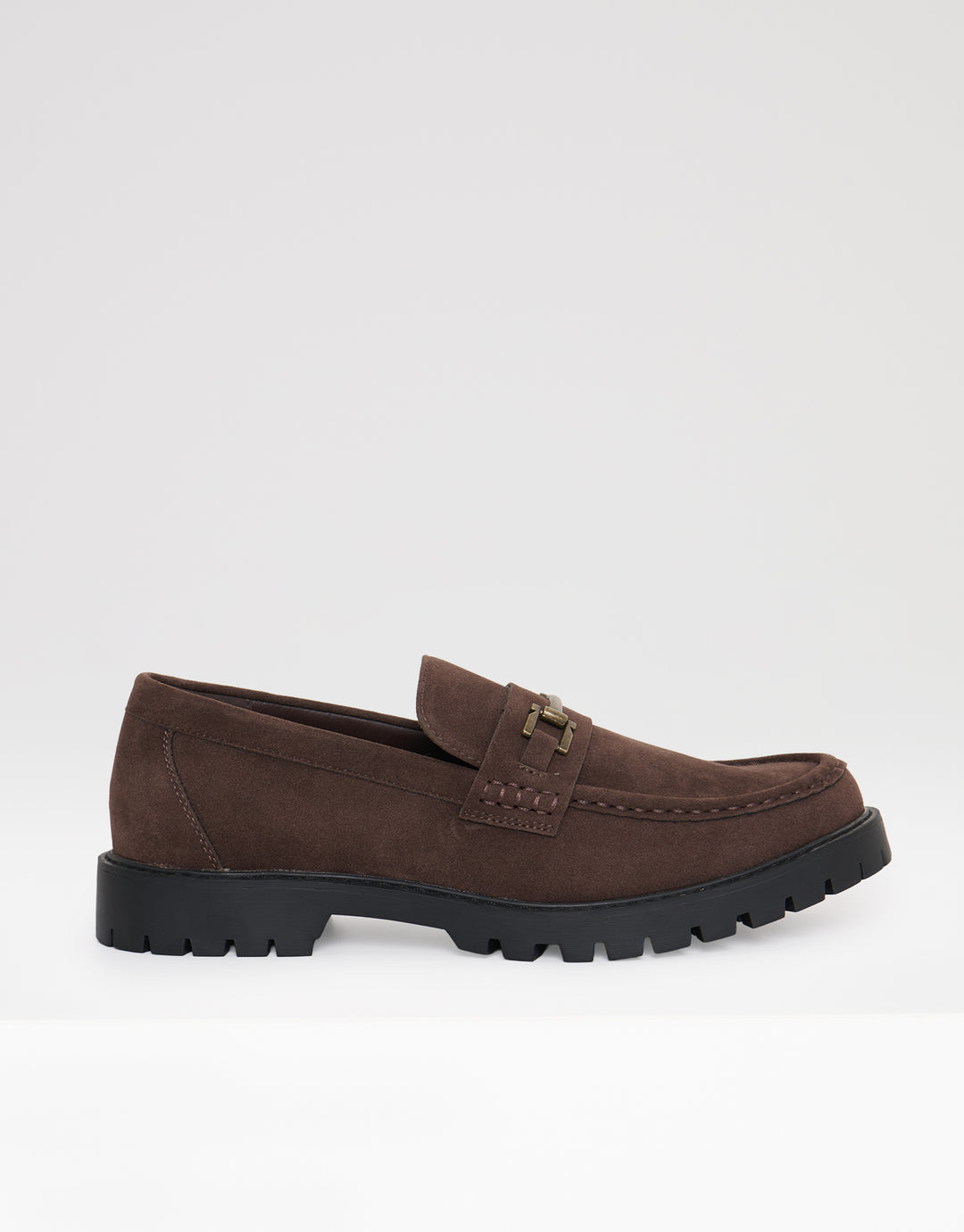Faux Suede Slip On Loafers in Brown