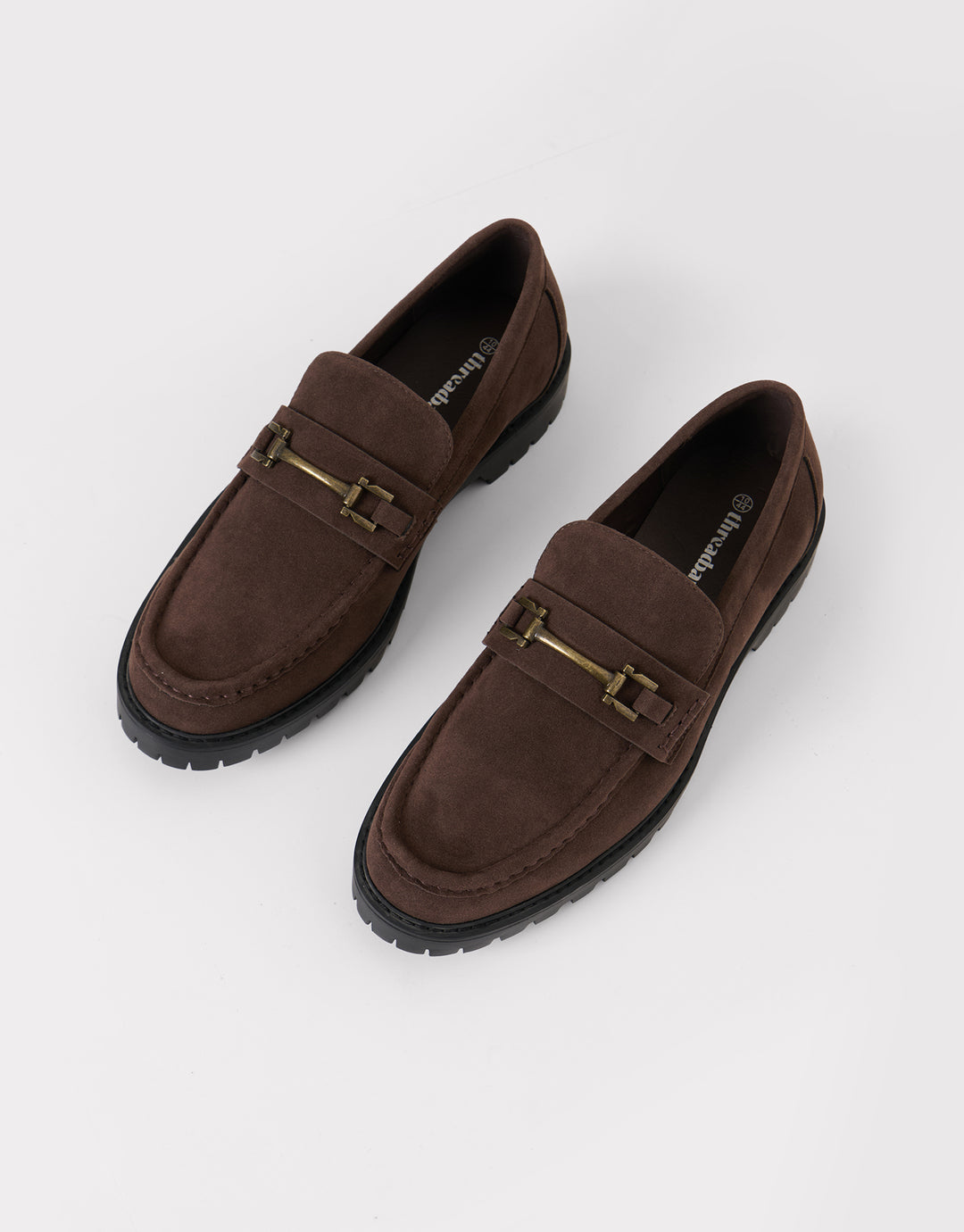 Faux Suede Slip On Loafers in Brown