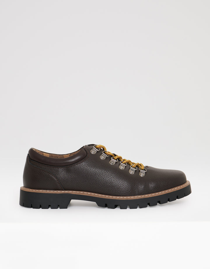 Derby Lace Up Boot Style Trainer in Brown