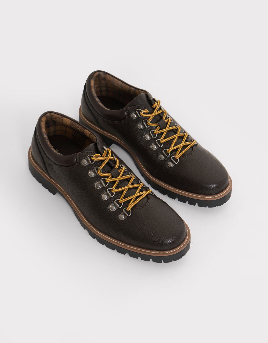 Derby Lace Up Boot Style Trainer in Brown