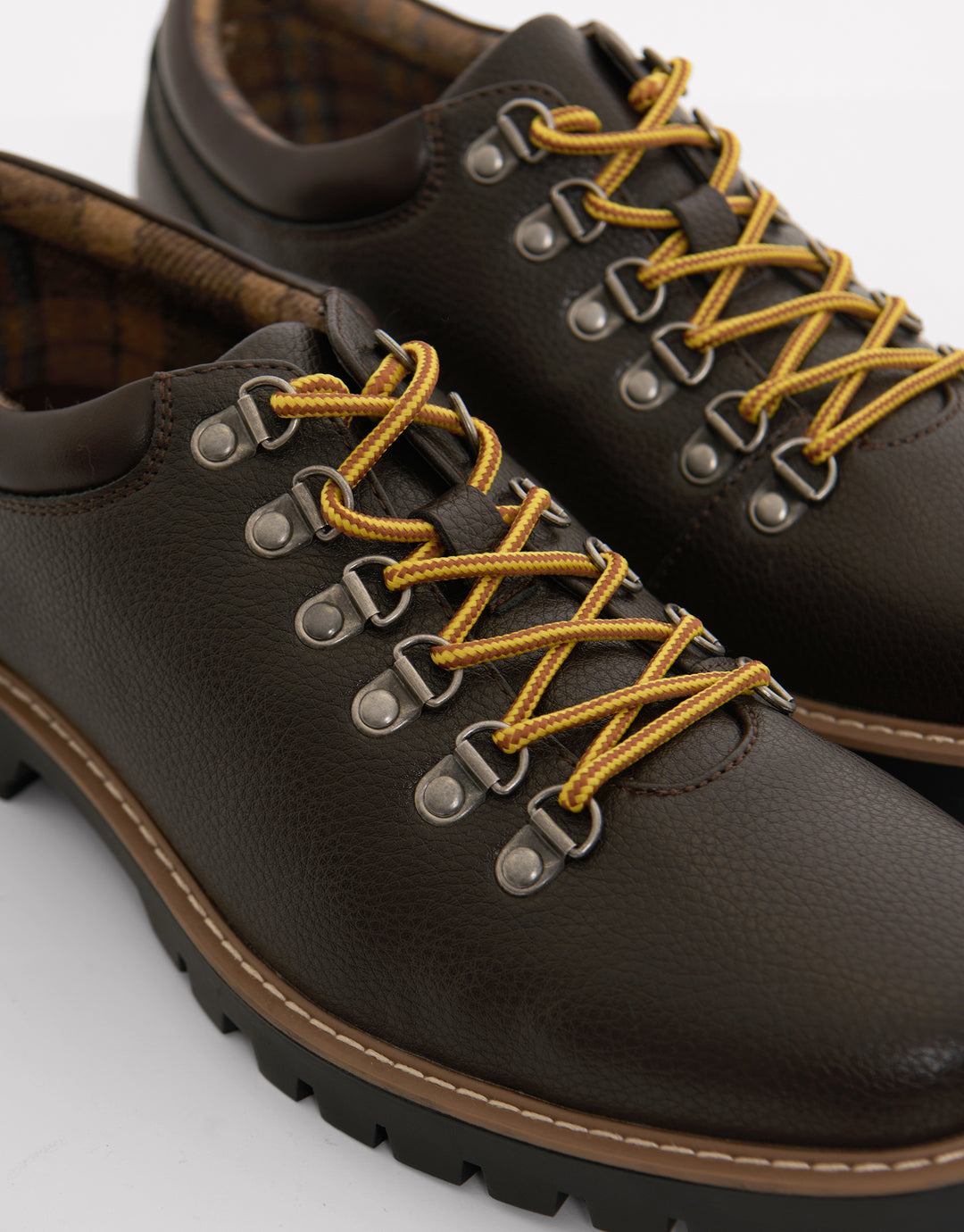 Derby Lace Up Boot Style Trainer in Brown