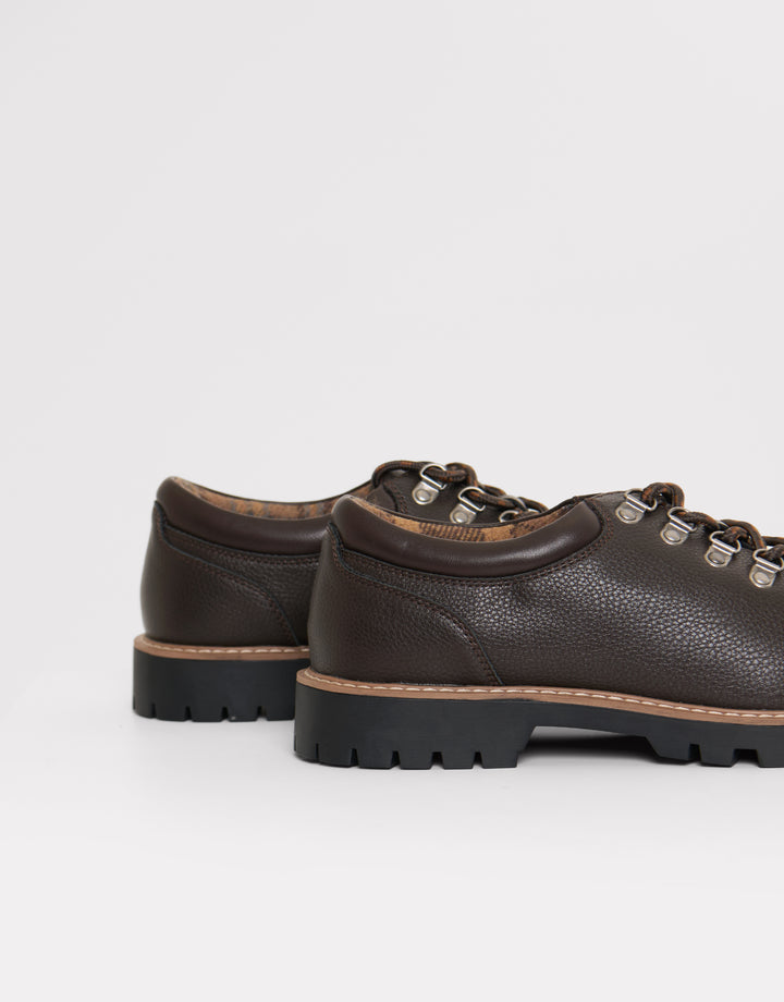 Derby Lace Up Boot Style Trainer in Brown
