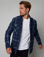 Navy Check Borg Lined Long Sleeve Shirt
