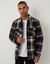 Black Check Brushed Borg Lined Shacket