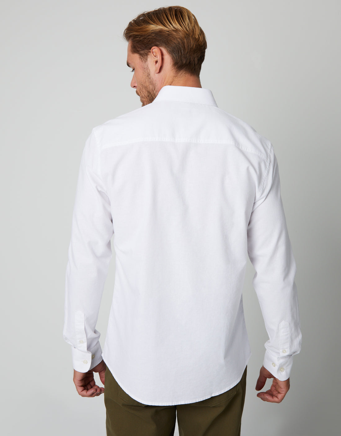 Men's White Cotton Long Sleeve Shirt – Threadbare