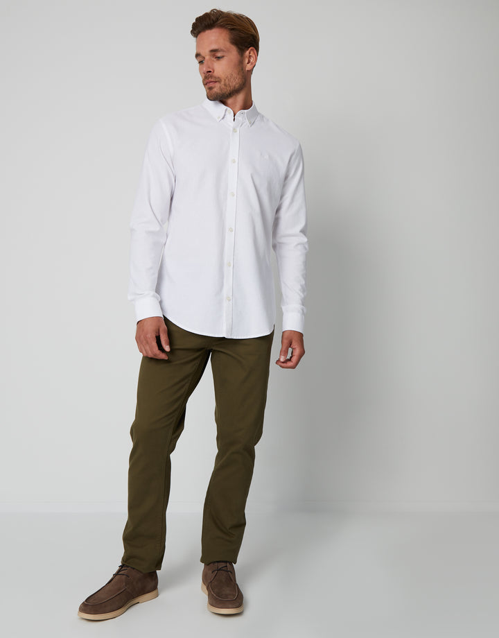 White Cotton Long Sleeve Shirt
