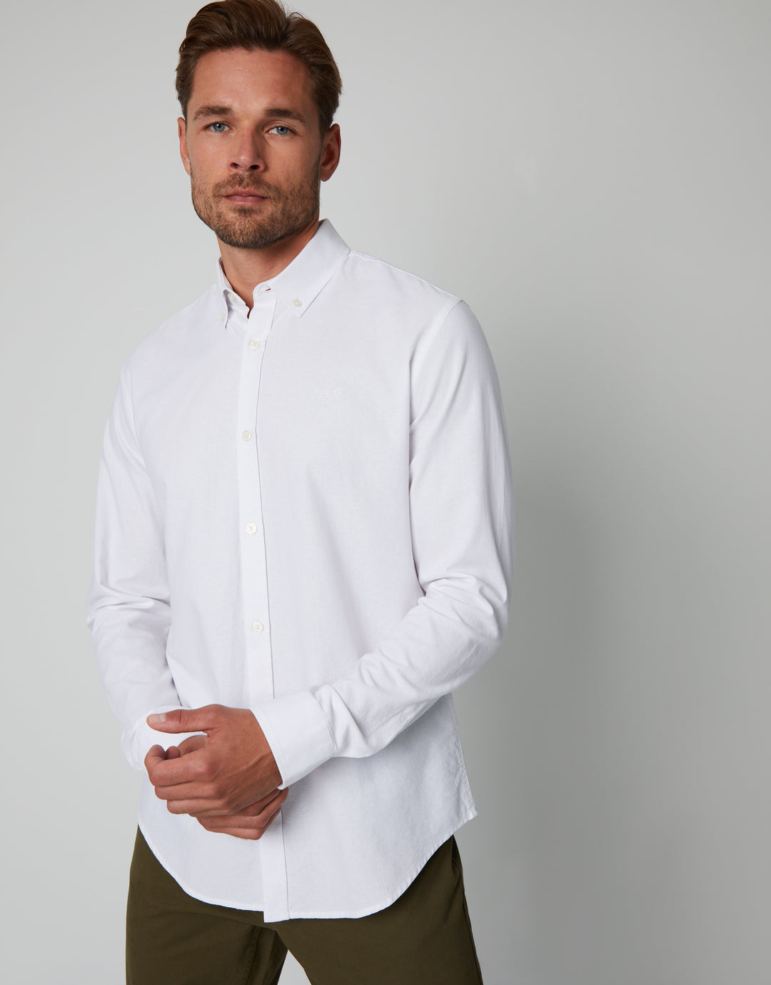 White Cotton Long Sleeve Shirt